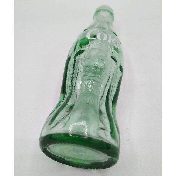 Green Coke Glass Bottle Vintage 6.5 Oz Coca-Cola Embossed Logo Money Back Text - Picture 12 of 13